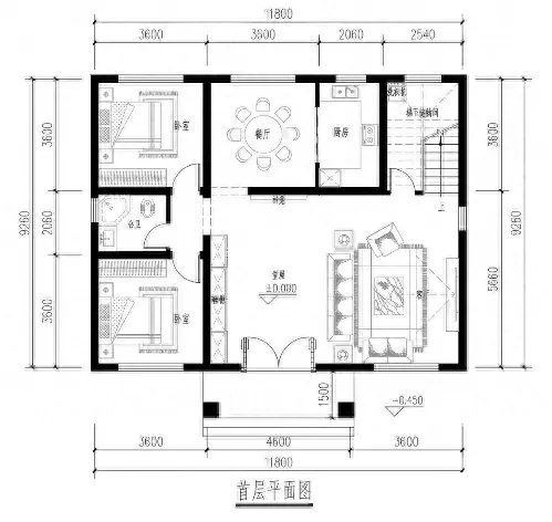 11.8米×9.24米三层别墅农村自建房设计户型图